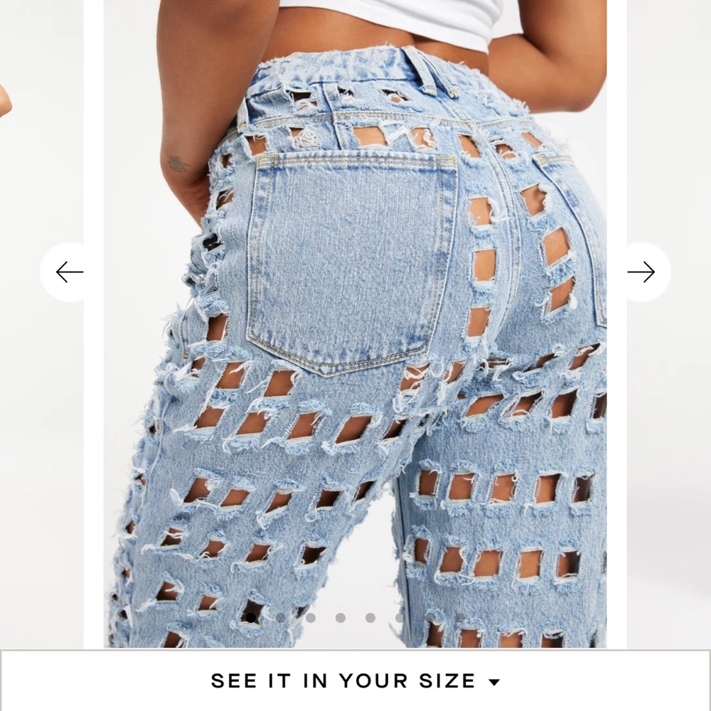 Good American laser cut jeans